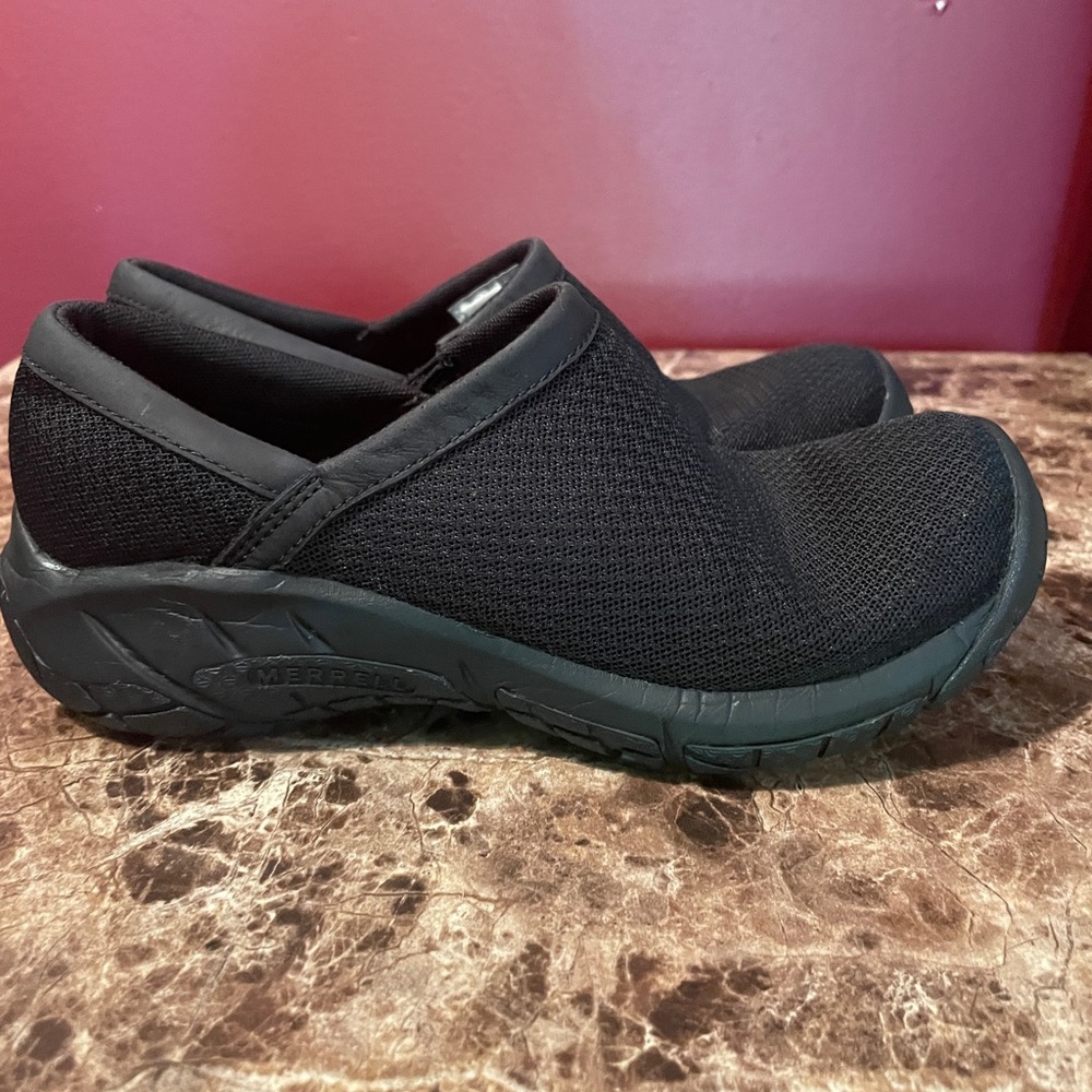 MERRELL ENCORE BREEZE SIZE 5 BLACK FABRIC COMFORT SLIP-ON SHOES NIB